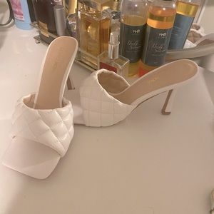 White fashion nova mules size 7.5